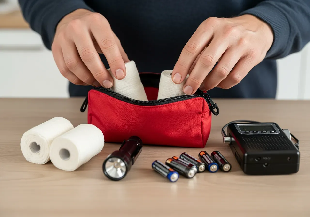 Diskret nödkit i bil med glaskross